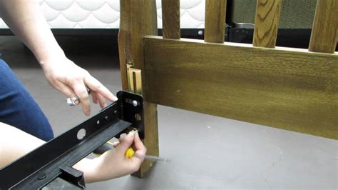 how to fix bed frame metal bracket|metal bed frame support.